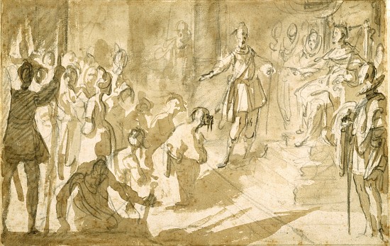 Admiral Inghirami presenting Turkish prisoners to King Ferdinand I of Tuscany from Jacques Callot