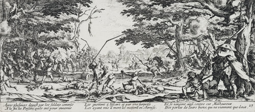Les Miseres et les Mal-Heurs de la Guerre (Blatt 17): Die Rache der Bauern from Jacques Callot