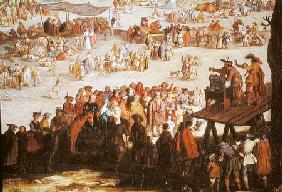 The Fair at Impruneta, detail of the right hand side