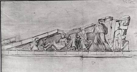 Study of the frieze from a pediment of the Parthenon from Jacques Carrey