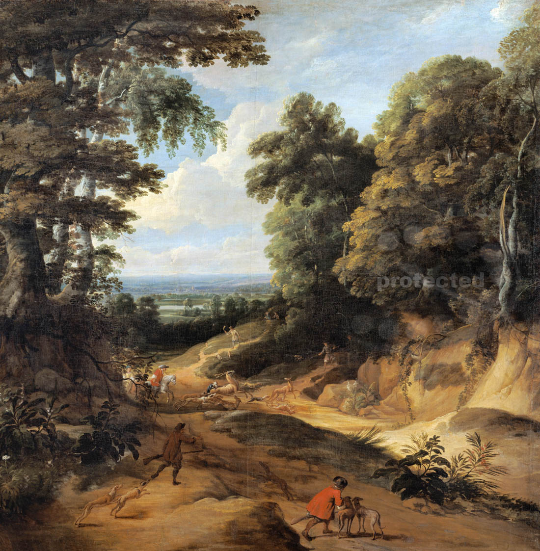 Landschaft mit hohen Bäumen (Der Waldweg) from Jacques d'Arthois