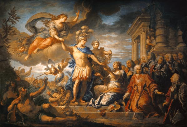 Allegory of the Peace of Aix-la-Chapelle from Jacques Dumont