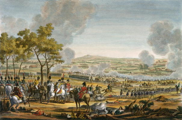The Battle of Wagram, 7 July 1809, engraved by Louis Francois Mariage (aquatint) from Jacques Francois Joseph Swebach