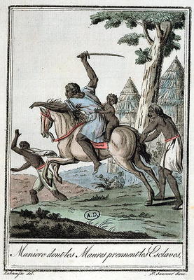 How the Moors capture their slaves, from 'Encyclopedie des Voyages', 1796 (coloured engraving) from Jacques Grasset de Saint-Sauveur