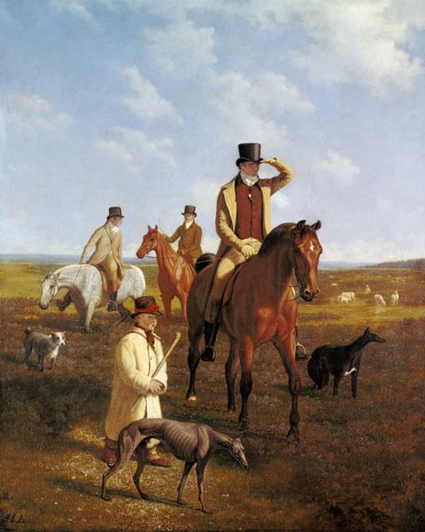 Bildnis des Lord Rivers zu Pferde mit seinen Freunden from Jacques-Laurent Agasse