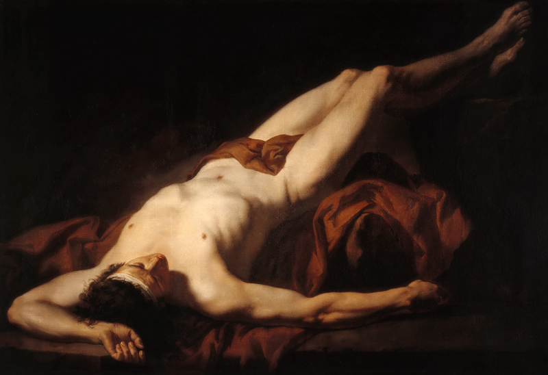 Male Nude (Hector) from Jacques Louis David