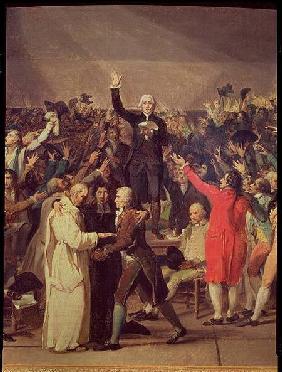 The Tennis Court Oath, 20th June 1789, detail of the group surrounding Bailly