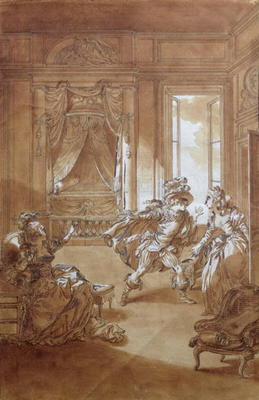 'I am going to kill him...', scene from act II of 'The Marriage of Figaro' by Pierre-Augustin Caron from Jacques Philippe Joseph de Saint-Quentin