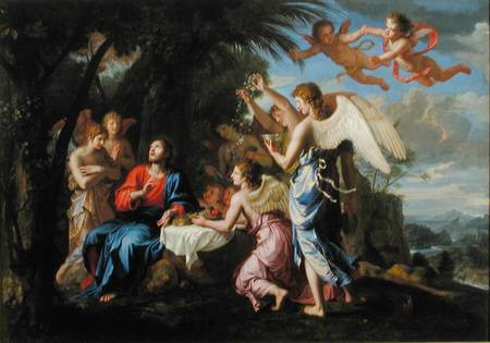 Christ Served by the Angels from Jacques Stella