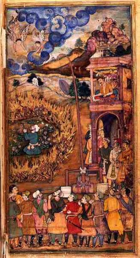 Ibrahim Khalil Praying Within a Circle of Blazing Logs, from the Hadiqat Al-Haqiqat (The Garden of T from Jaganath