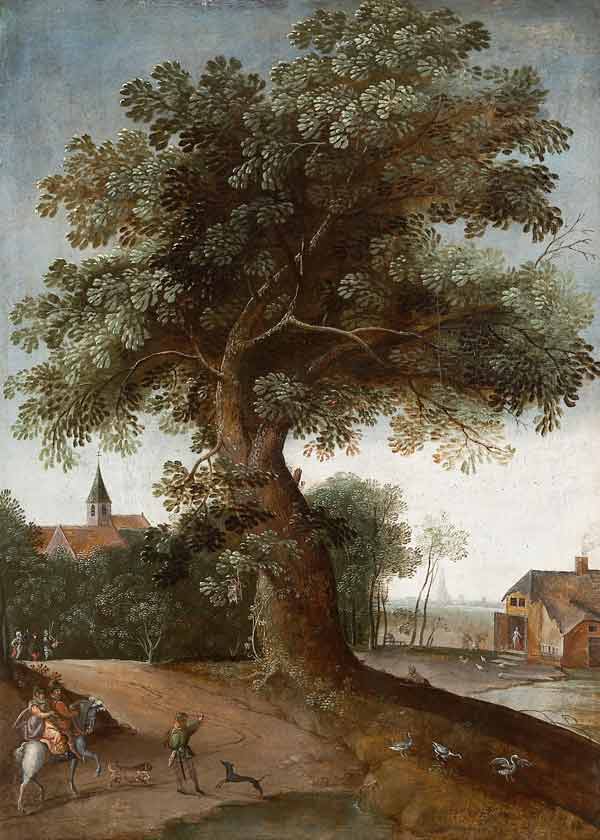 Landschaft mit großem Baum. from Jakob Grimmer