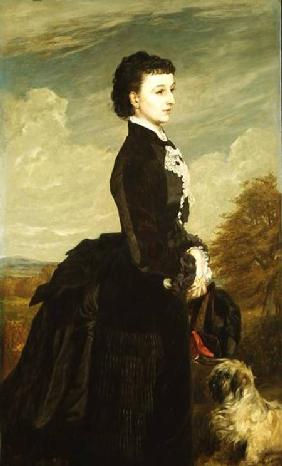 Portrait of a Lady in Black with a Dog
