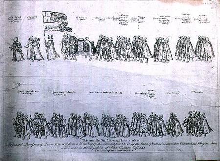 The Funeral Procession of Queen Elizabeth I, from a drawing of the time supposed to be by the hand o from James Basire