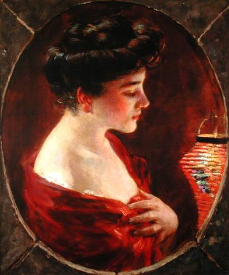 Woman with Japanese Lantern from James Carroll Beckwith