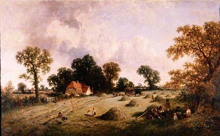 Haymaking in Hampshire from James Edwin Meadows
