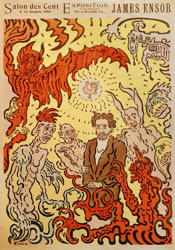 Dämonen, die mich quälen (Démons me turlupinant). Plakat für die James Ensors Ausstellung im Salon d from James Ensor