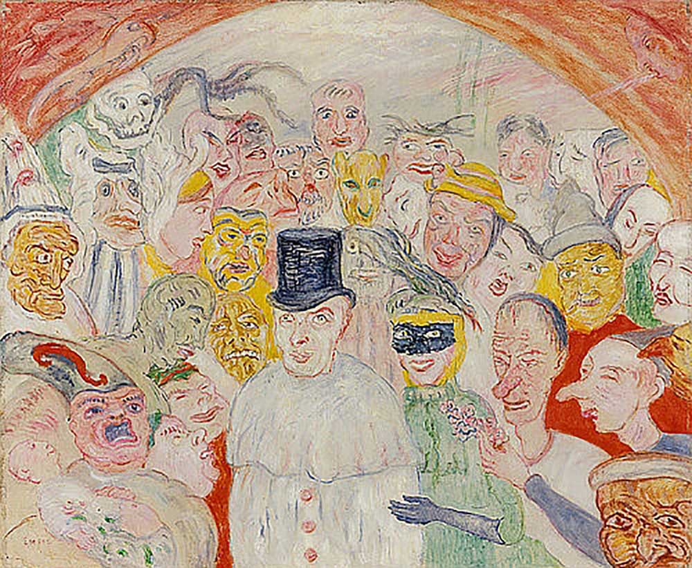 Die beunruhigten Masken (Les masques intrigués) from James Ensor