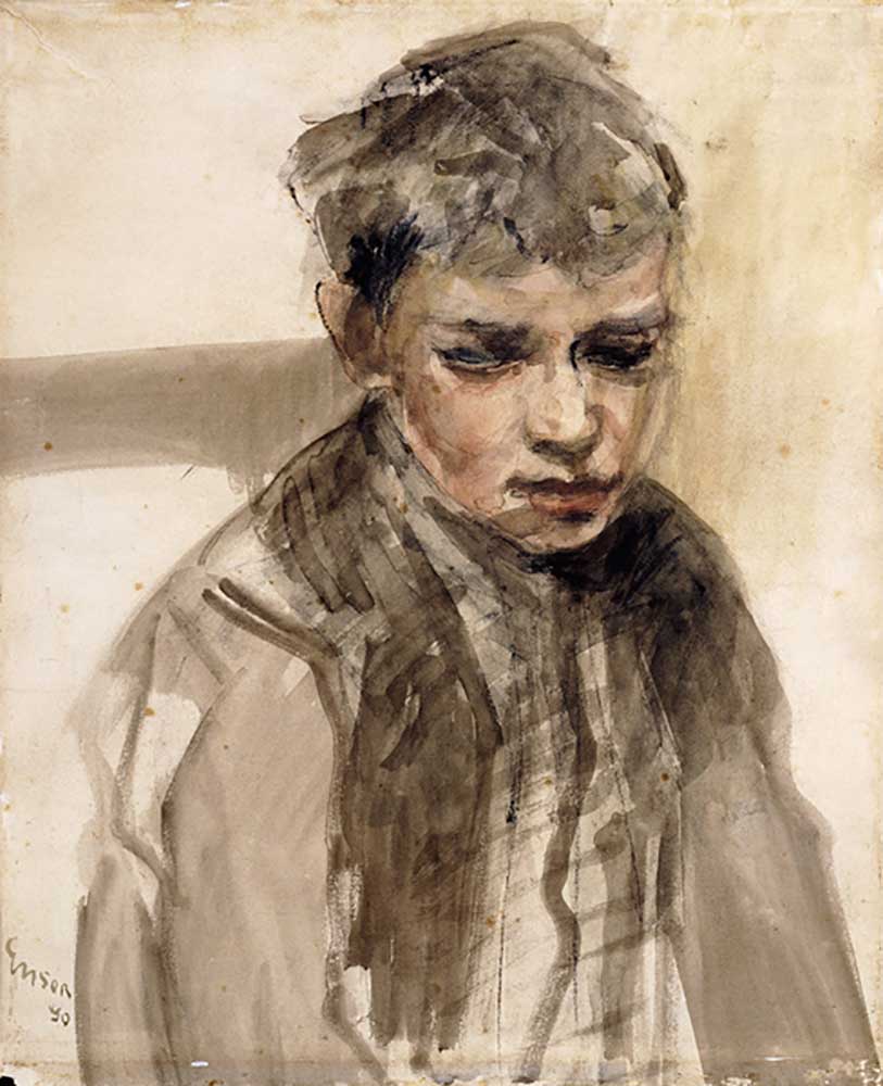 Studie eines Jungen; Etüde de Jeune Garcon, 1890 from James Ensor