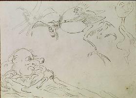 The Terrible Sentinel Drawing von James Ensor (1860-1949) (ec.belg.) Paris, ein nationales Museum fü