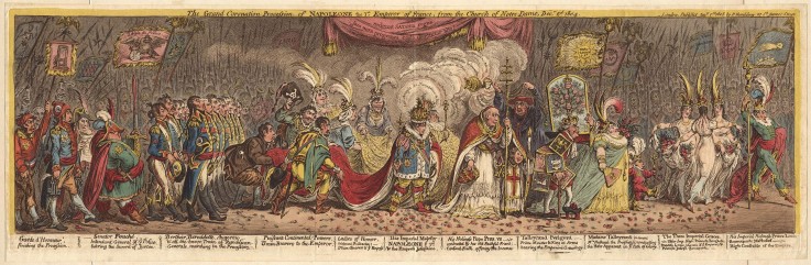 The Grand Coronation Procession of Napoleon the 1st Emperor of France, from the church of Notre-Dame from James Gillray