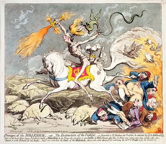 Presages of the Millennium, published by  Hannah Humphrey in 1795 from James Gillray