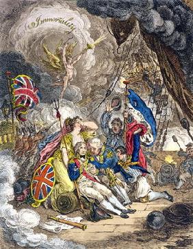 The Death of Admiral Lord Nelson at the Moment of Victory! published by Hannah Humphrey in 1805 (han