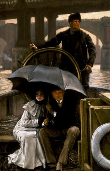 Bei Regen auf dem Fährboot. from James Jacques Tissot