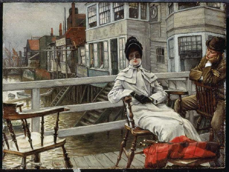 In Erwartung des Bootes (Greenwich) from James Jacques Tissot
