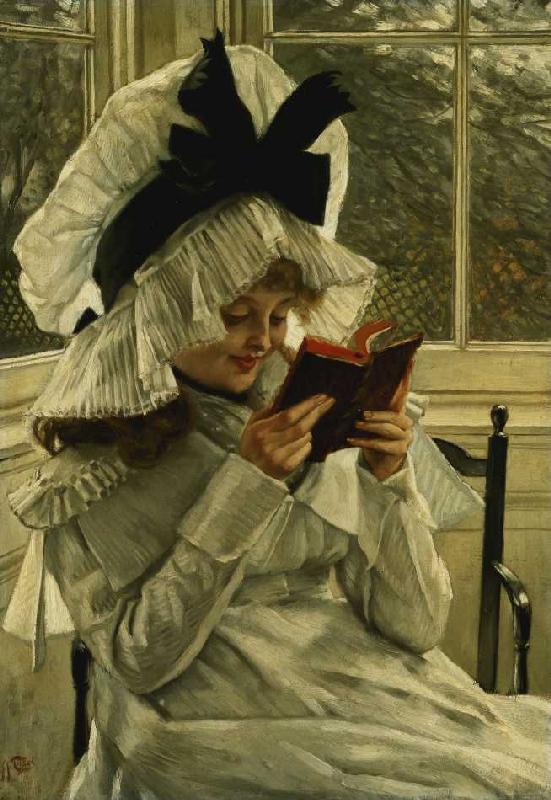Mädchen, ein Buch lesend from James Jacques Tissot