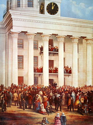 Inauguration of Jefferson Davis at Senate House, Montgomery, Alabama, 18th February, 1861 (oil on ca from James Massolon