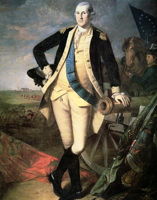 General George Washington (1732-99) at Yorktown, Virginia (colour litho) from James Peale