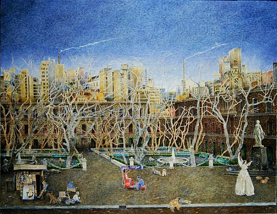 Angel on Stilts, Plaza Leona Vicario, c.2001 (oil on canvas)  from  James  Reeve