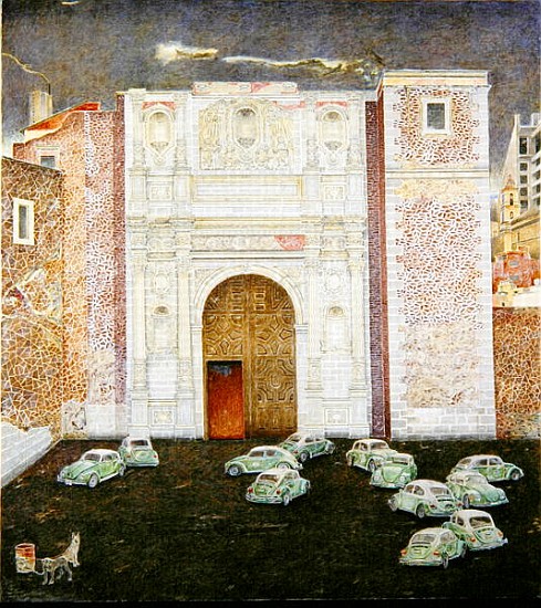 Taxi Depot, San Lazaro, Mexico City, 2003 (oil on canvas)  from  James  Reeve