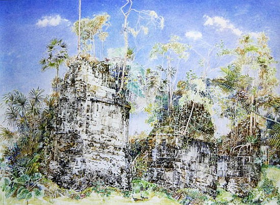 Tikal Ruin, c.1984 (w/c on paper)  from  James  Reeve