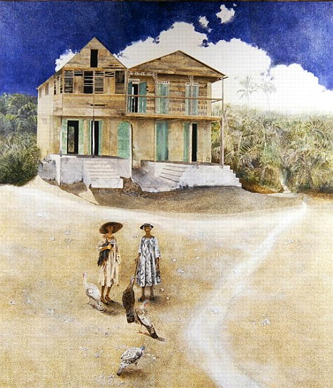 Two Old Sisters, Jacmel, Haiti, 1974 (oil on canvas)  from  James  Reeve