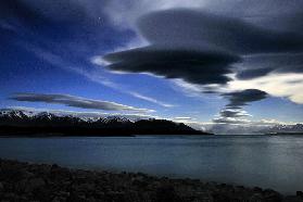 Lake Pukake and Mount Cook by moonlight