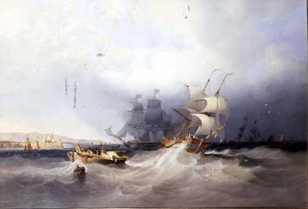 A Dutch Brig on a Port Reach and other Shipping off an East Coast Harbour from James Wilson Carmichael