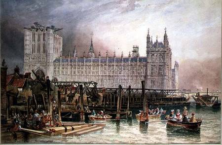 The Houses of Parliament in Course of Erection from James Wilson Carmichael