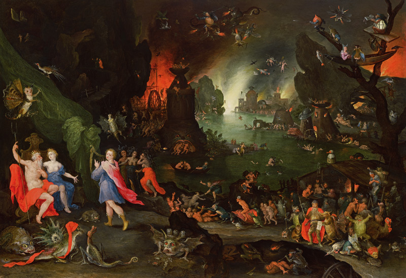 Orpheus with a Harp Playing to Pluto and Persephone in the Underworld from Jan Brueghel d. Ä.