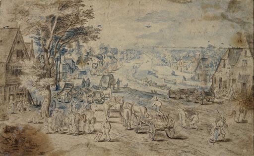 Ansicht eines Dorfes mit Kanal from Jan Brueghel d. Ä.