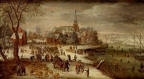 Blick auf das winterliche Schelle bei Antwerpen from Jan Brueghel d. Ä.