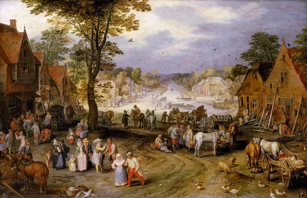 Dorfstraße mit Kanal from Jan Brueghel d. Ä.