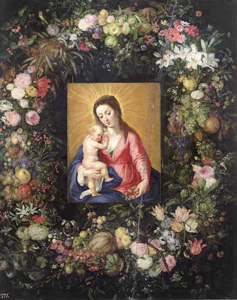 Garland of Fruit and Flowers with Virgin and Child from Jan Brueghel d. Ä.