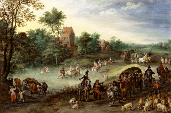 Travellers in a Landscape from Jan Brueghel d. Ä.