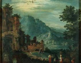 Landscape with classical ruins