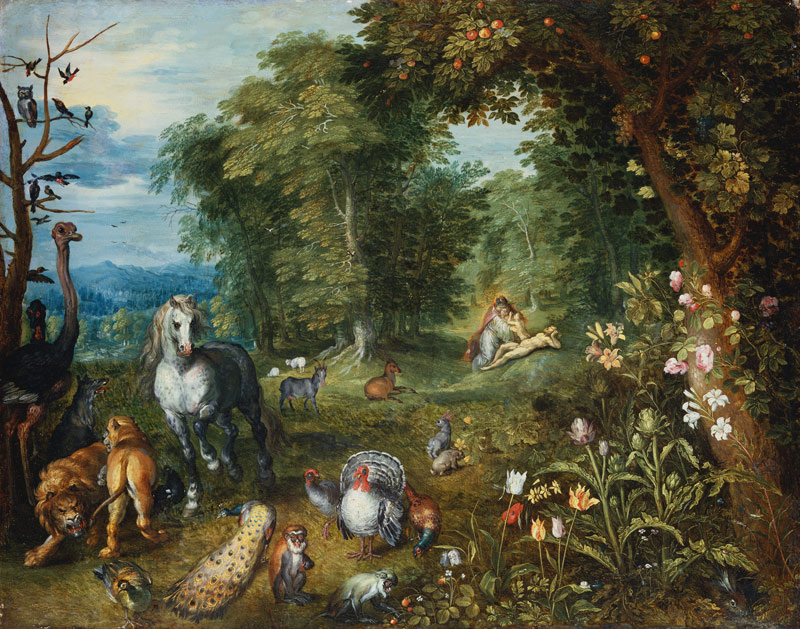 Paradieslandschaft mit der Erschaffung Evas from Jan Brueghel d. J.