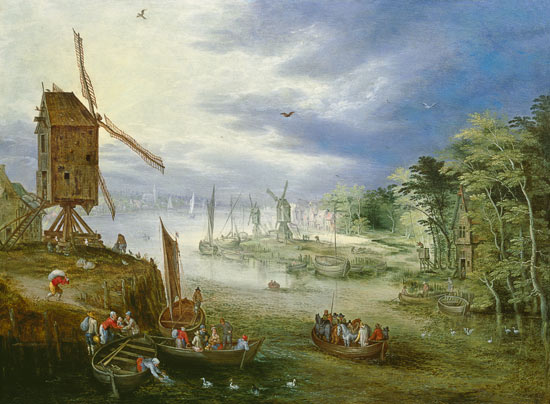 River Landscape with Windmills from Jan Brueghel d. J.