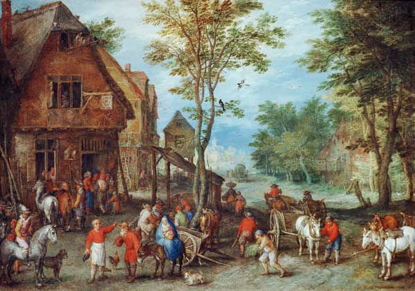 Brueghel the Elder / Searching for Inn from Jan Brueghel d. J.