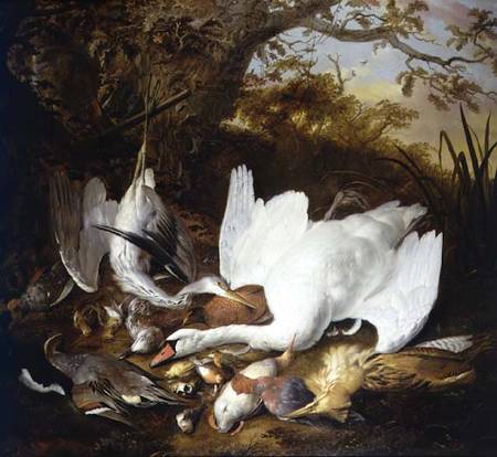 Still Life of Swan and Game in a Landscape from Jan de Wit