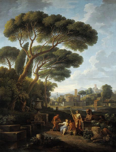 Figures in a Roman landscape from Jan Frans van Bloemen